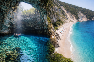 From Argostoli: Shorex Melissani Lake & Myrtos Swim